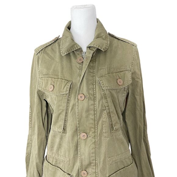 J.Crew Small Boyfriend Fatigue Jacket Army Green Full Zip VTG Utility - Picture 6 of 14